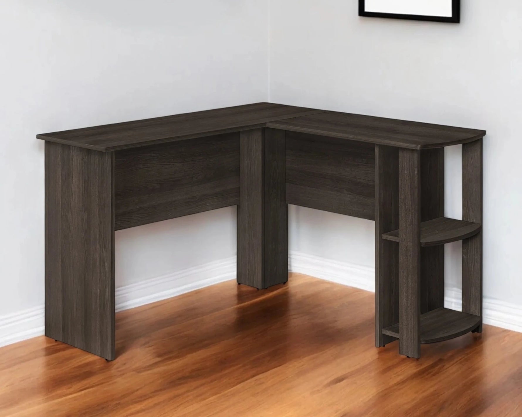 47" Brown Wood Corner Computer Desk-AMAZON FACTORY