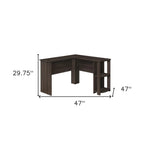 47" Brown Wood Corner Computer Desk-AMAZON FACTORY