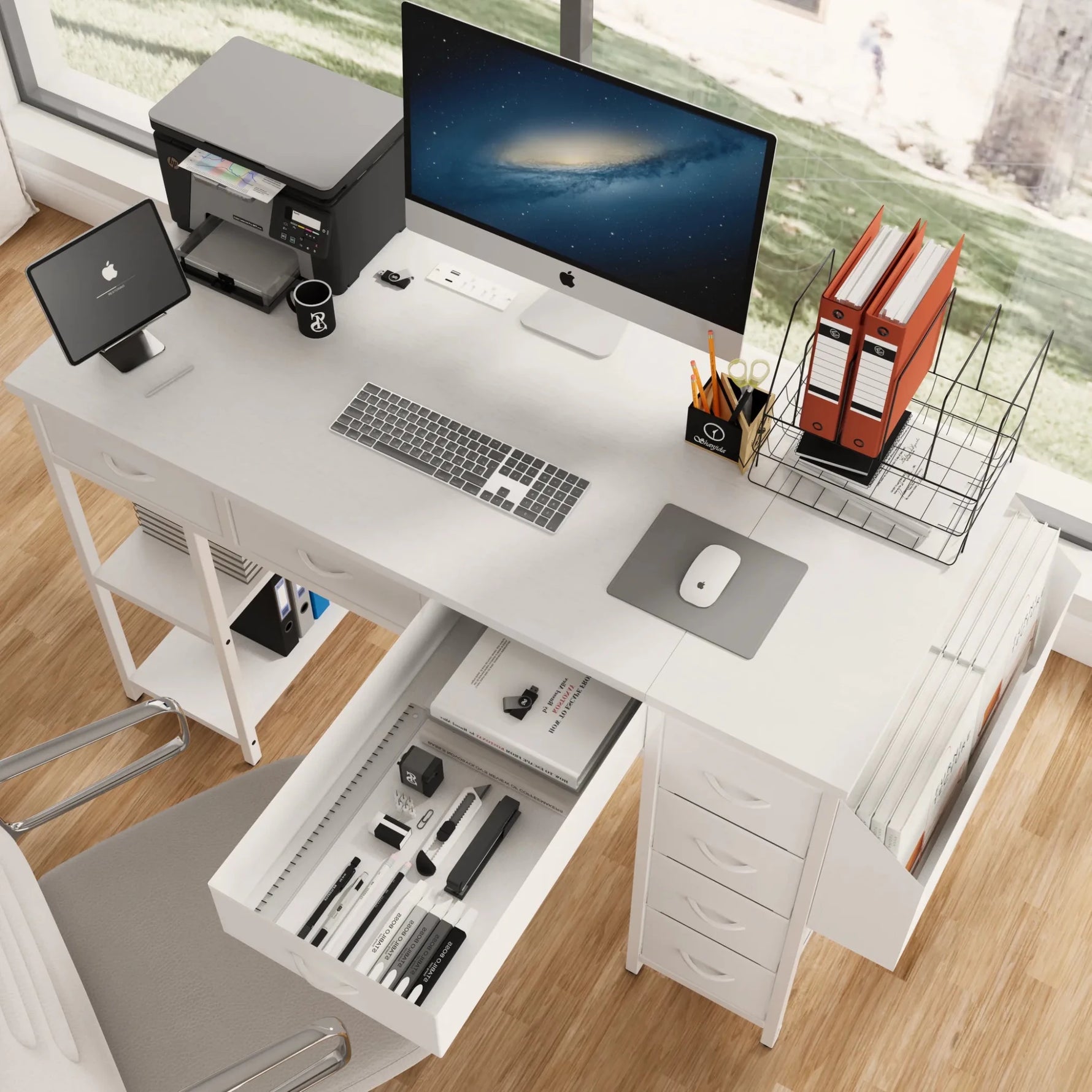 47' Computer Desk With Power Outlet-AMAZON FACTORY