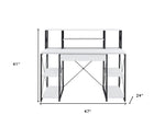 47" White and Black Computer Desk-AMAZON FACTORY