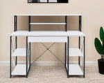 47" White and Black Computer Desk-AMAZON FACTORY
