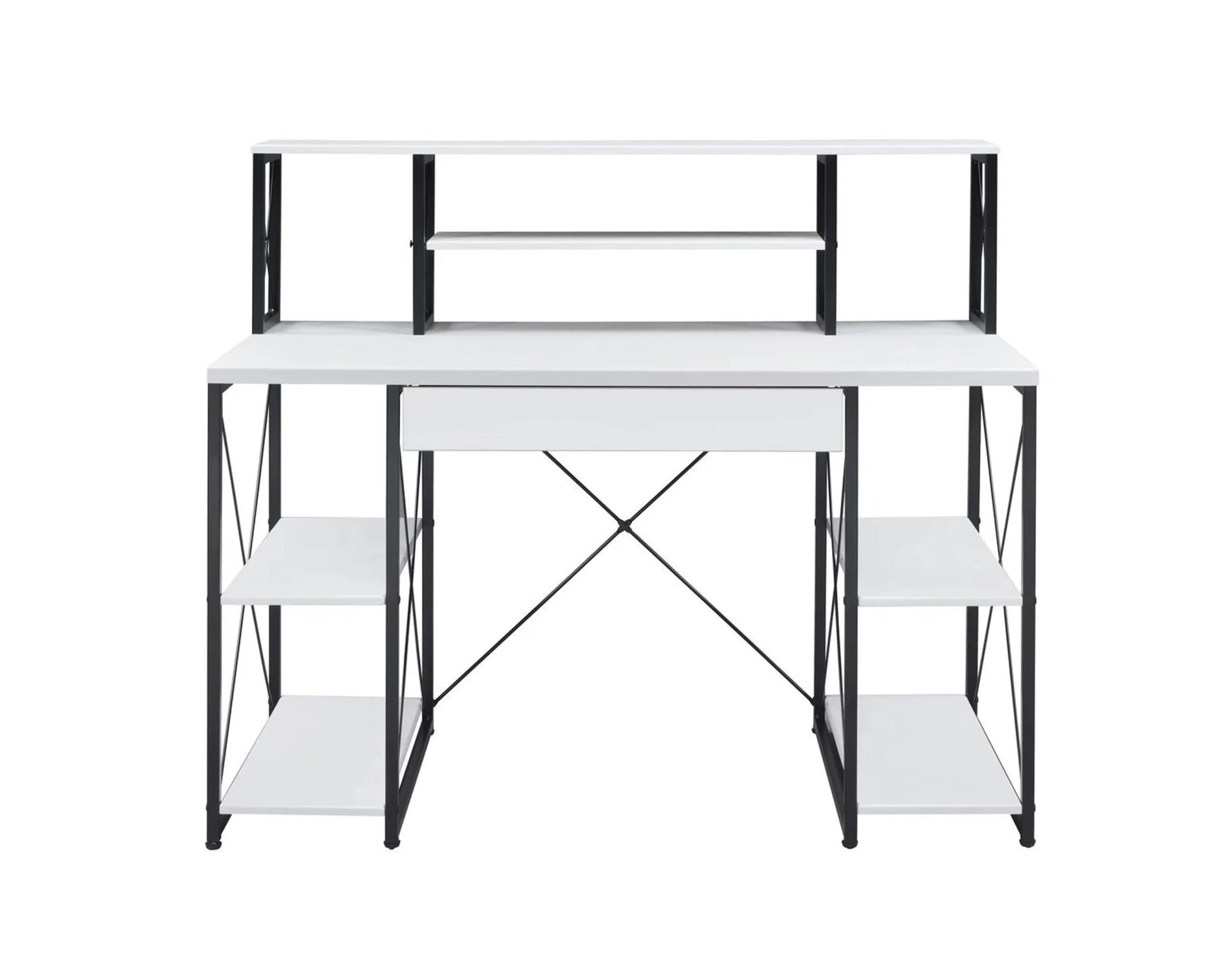 47" White and Black Computer Desk-AMAZON FACTORY