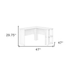 47" White Wood Corner Computer Desk-AMAZON FACTORY