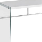 48" White and Clear Computer Desk-AMAZON FACTORY