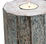 5" Brown And White "Solid Wood Tabletop" Tealight Candle Holder - AMAZON FACTORY