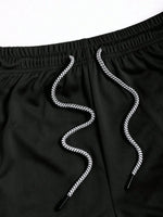 Men's 2 Piece Black Sleeveless Hooded Vest & Shorts Set, Bull Print Gym Tracksuit, Breathable Spring Summer Workout Fitness Wear-AMAZON FACTORY