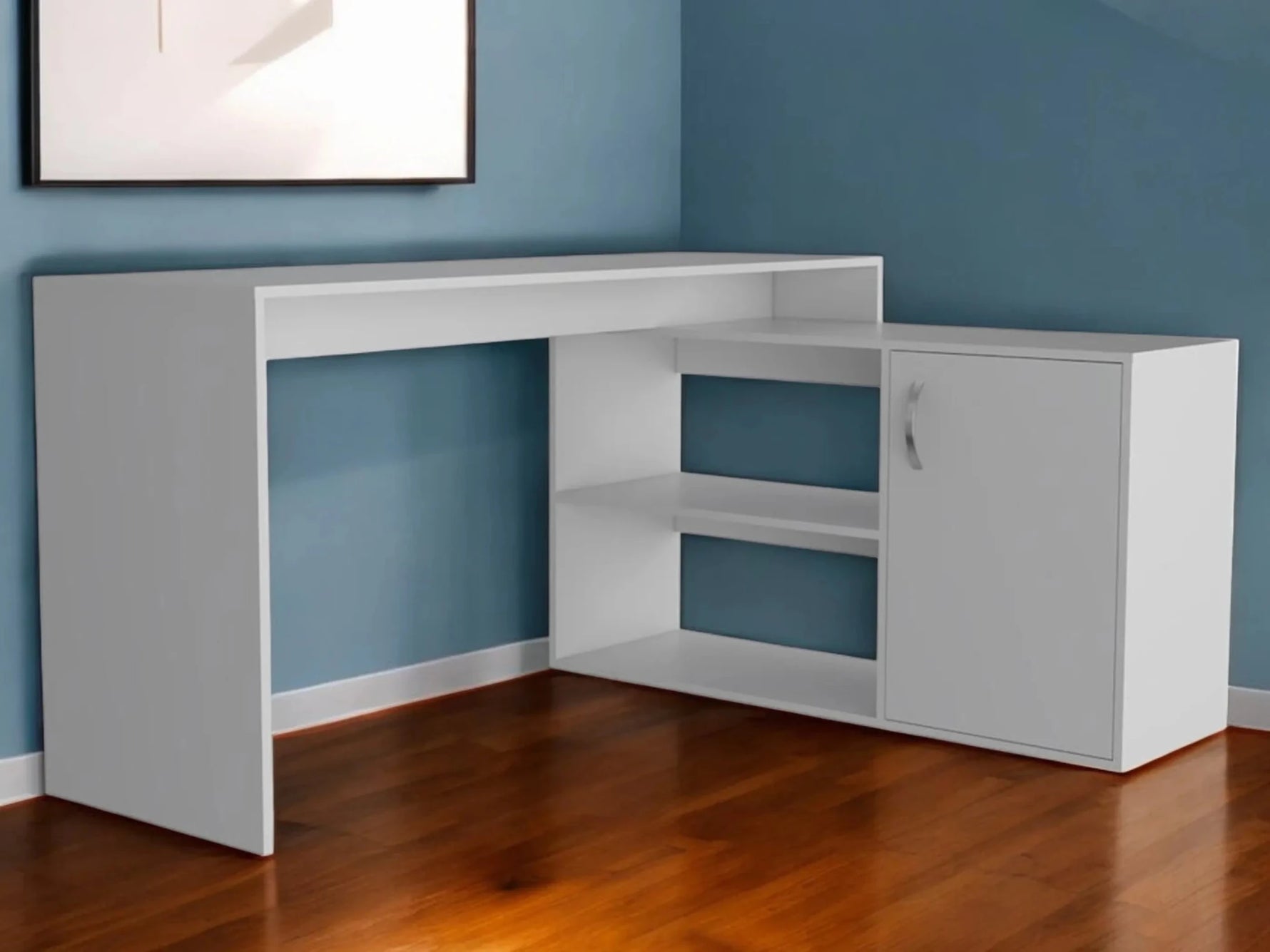 60" White L Shape Computer Desk-AMAZON FACTORY