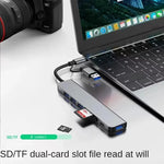 8 in 2 USB-C HUB USB Splitter USB Extender with 4 USB Port 1 USBC Port TF/SD Card Reader Audio Output Compatible with MacBook-AMAZON FACTORY