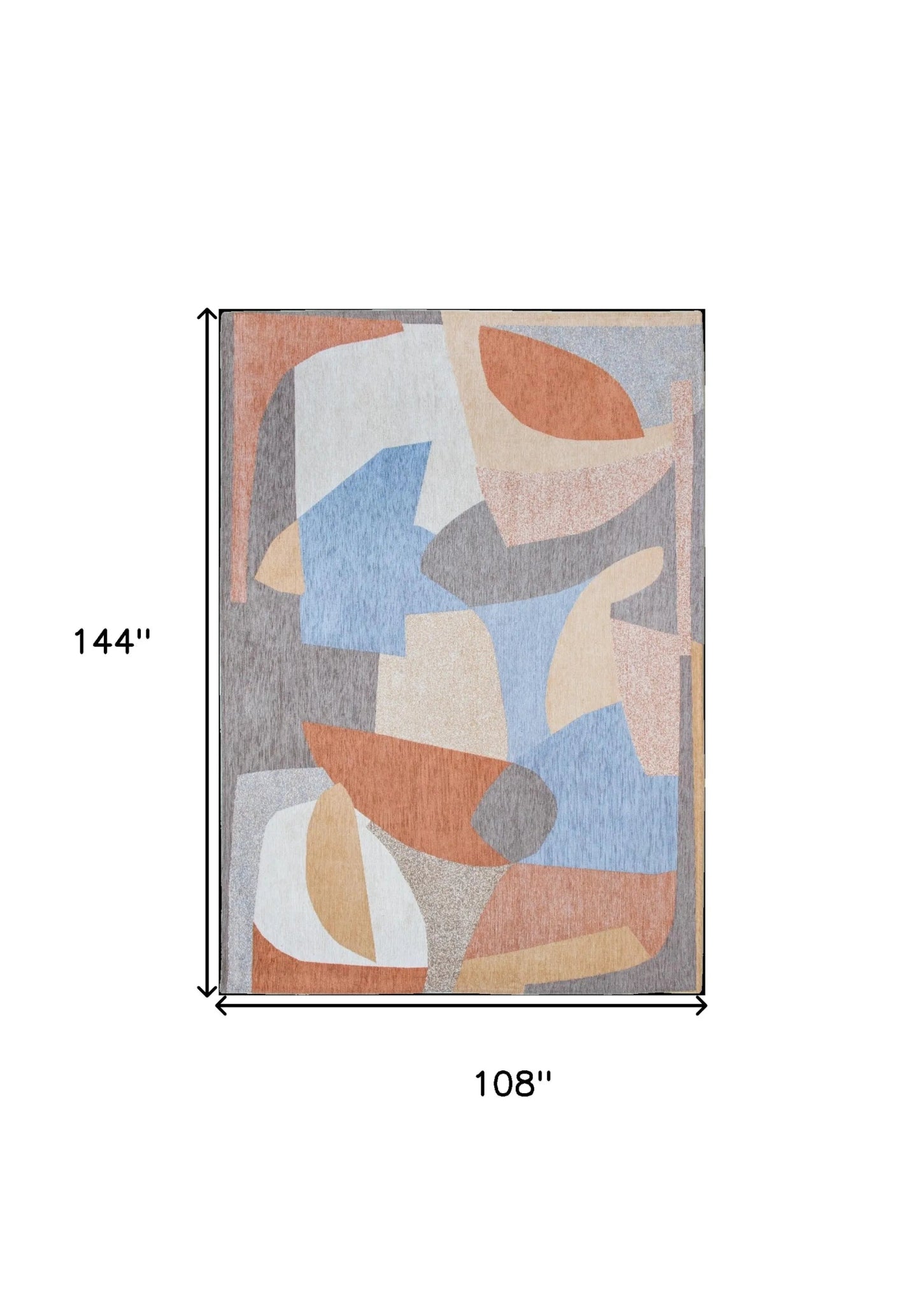 9' X 13' Blue and Gray Abstract Non Skid Area Rug - AMAZON FACTORY