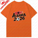 ALBANIA national team Soccer Graphic men's women's Tee cotton Unisex TShirt 2026 USA Mexico Football Lover Gift Soccer Cup shirt-AMAZON FACTORY