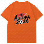 ALBANIA national team Soccer Graphic men's women's Tee cotton Unisex TShirt 2026 USA Mexico Football Lover Gift Soccer Cup shirt-AMAZON FACTORY
