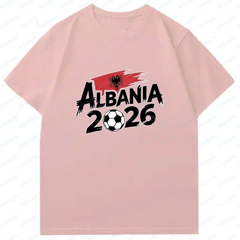 ALBANIA national team Soccer Graphic men's women's Tee cotton Unisex TShirt 2026 USA Mexico Football Lover Gift Soccer Cup shirt-AMAZON FACTORY