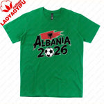 ALBANIA national team Soccer Graphic men's women's Tee cotton Unisex TShirt 2026 USA Mexico Football Lover Gift Soccer Cup shirt-AMAZON FACTORY