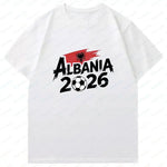 ALBANIA national team Soccer Graphic men's women's Tee cotton Unisex TShirt 2026 USA Mexico Football Lover Gift Soccer Cup shirt-AMAZON FACTORY