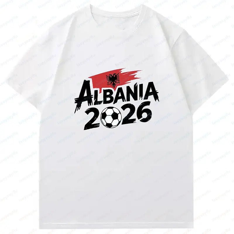ALBANIA national team Soccer Graphic men's women's Tee cotton Unisex TShirt 2026 USA Mexico Football Lover Gift Soccer Cup shirt-AMAZON FACTORY