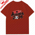 ALBANIA national team Soccer Graphic men's women's Tee cotton Unisex TShirt 2026 USA Mexico Football Lover Gift Soccer Cup shirt-AMAZON FACTORY