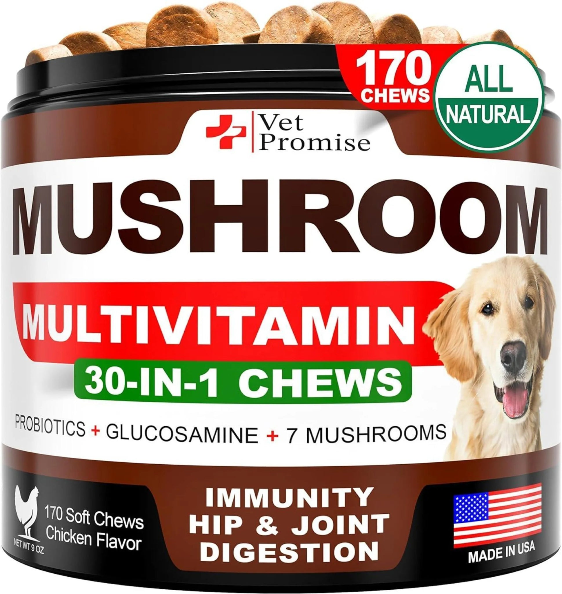 Amazon Factory Pet Care Mushroom for Dogs 170 Chews Turkey Tail Mushroom - AMAZON FACTORY