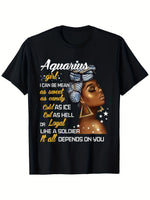 Aquarius zodiac T-shirt (for both men and women)-AMAZON FACTORY