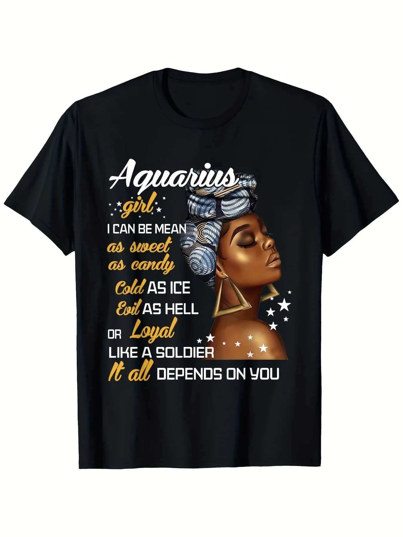 Aquarius zodiac T-shirt (for both men and women)-AMAZON FACTORY
