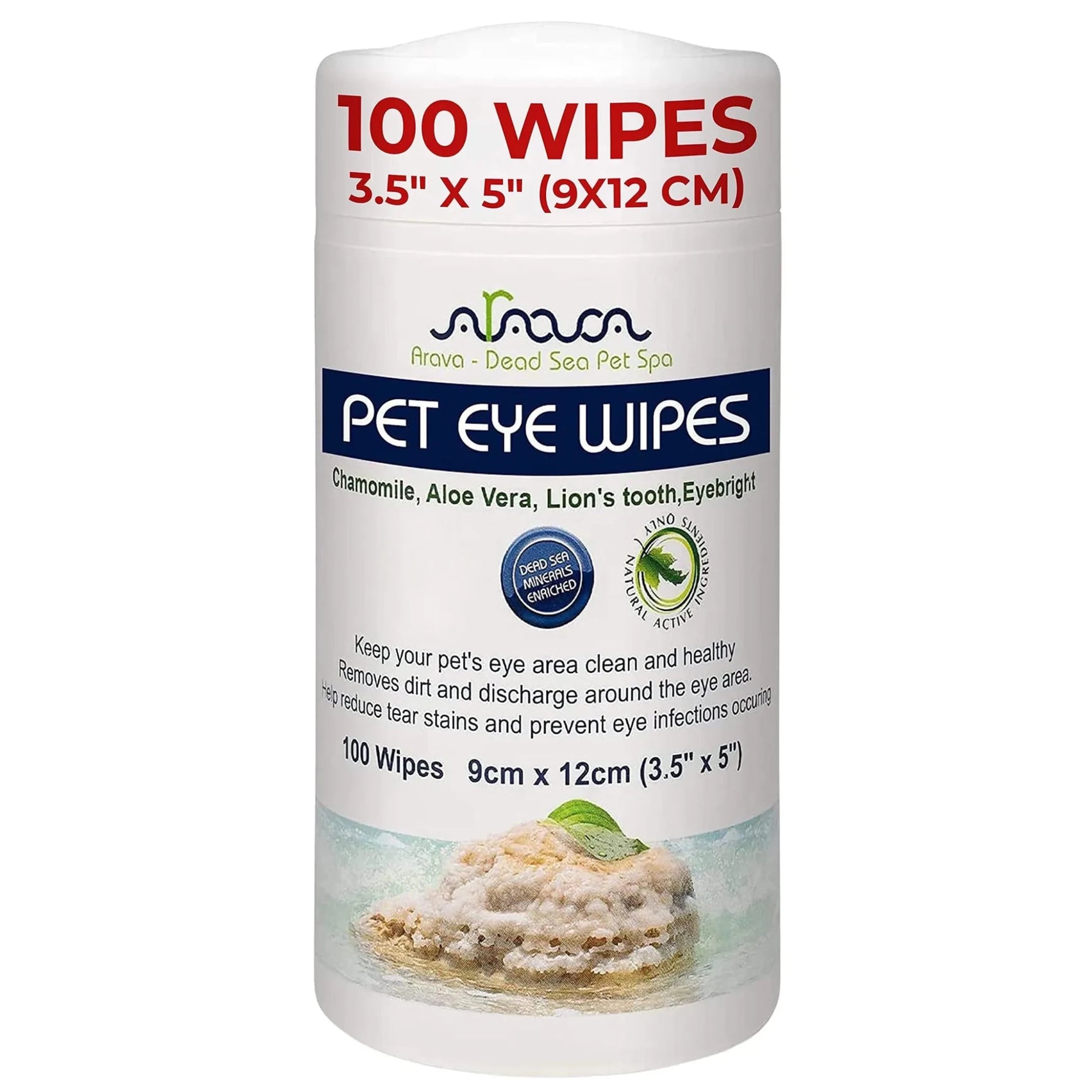 Arava Pet Eye Wipes for Dogs Cats Puppies & Kittens 100 Count Natural and Aromatherapy Medicated Removes Dirt Crust and Discharge Prevents Tear Stain-AMAZON FACTORY