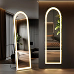 Arch Lighted Freestanding and Wall Mount Frameless Full Length Mirror - AMAZON FACTORY