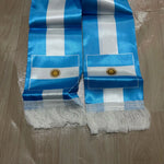 Argentina Scarf 14x135cm Double-sided Printed Argentina Flag Satin Scarf Suitable for 2026 world cup Sports Event-AMAZON FACTORY