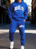 Autumn and winter men's set_ Fashionable fitness jogging pullover, hooded sweatshirt, sweatshirt and casual pants two-piece set-AMAZON FACTORY