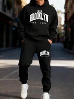 Autumn and winter men's set_ Fashionable fitness jogging pullover, hooded sweatshirt, sweatshirt and casual pants two-piece set-AMAZON FACTORY