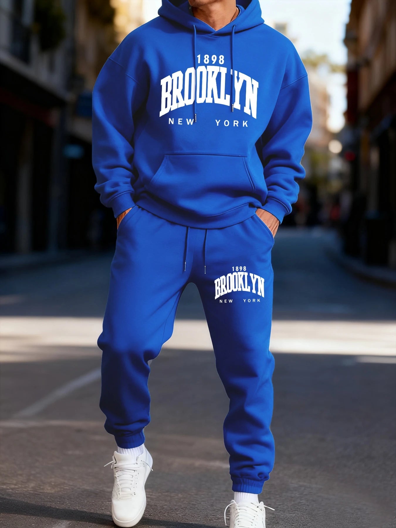 Autumn and winter men's set_ Fashionable fitness jogging pullover, hooded sweatshirt, sweatshirt and casual pants two-piece set-AMAZON FACTORY