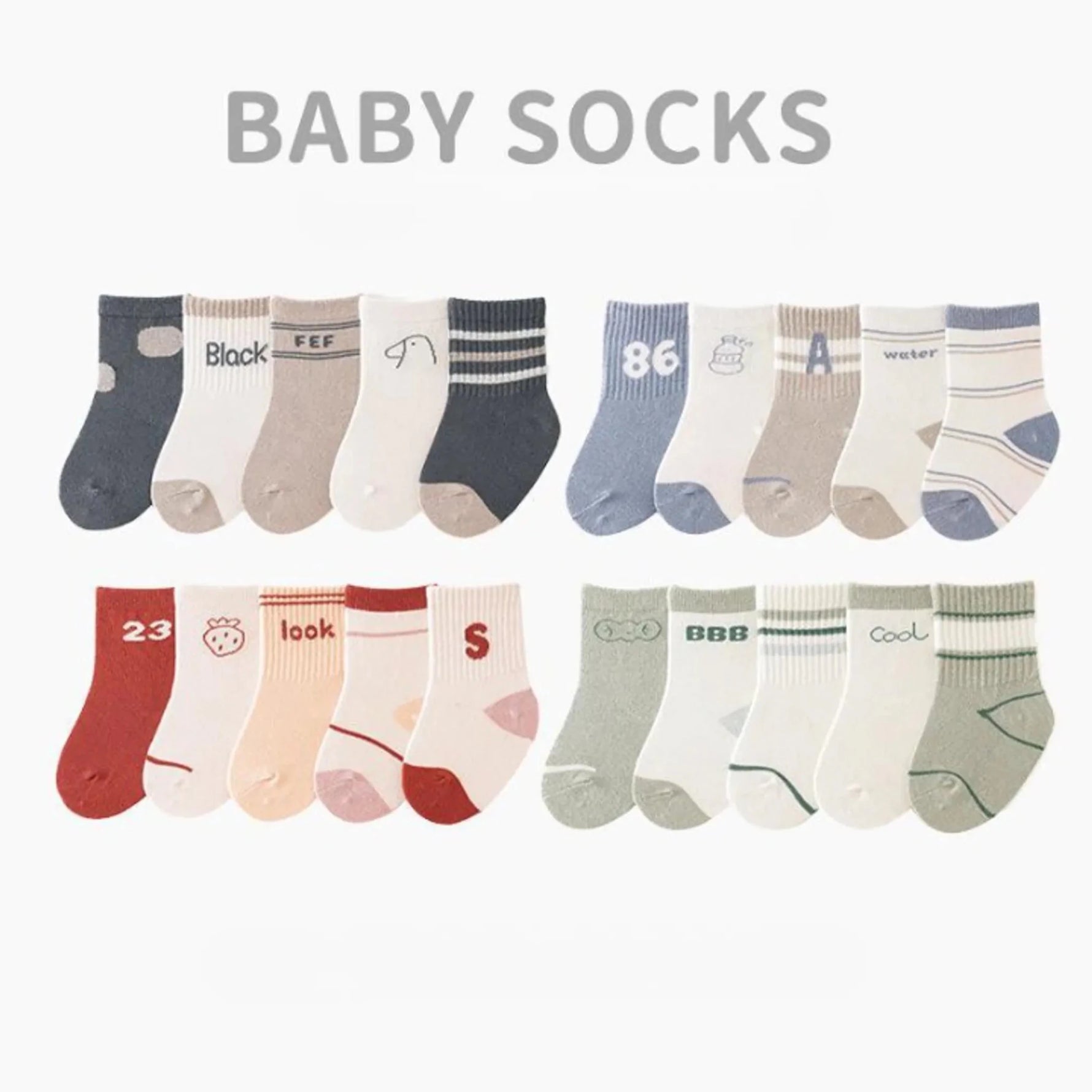 Autumn Cartoon Print Pattern Baby Socks-AMAZON FACTORY