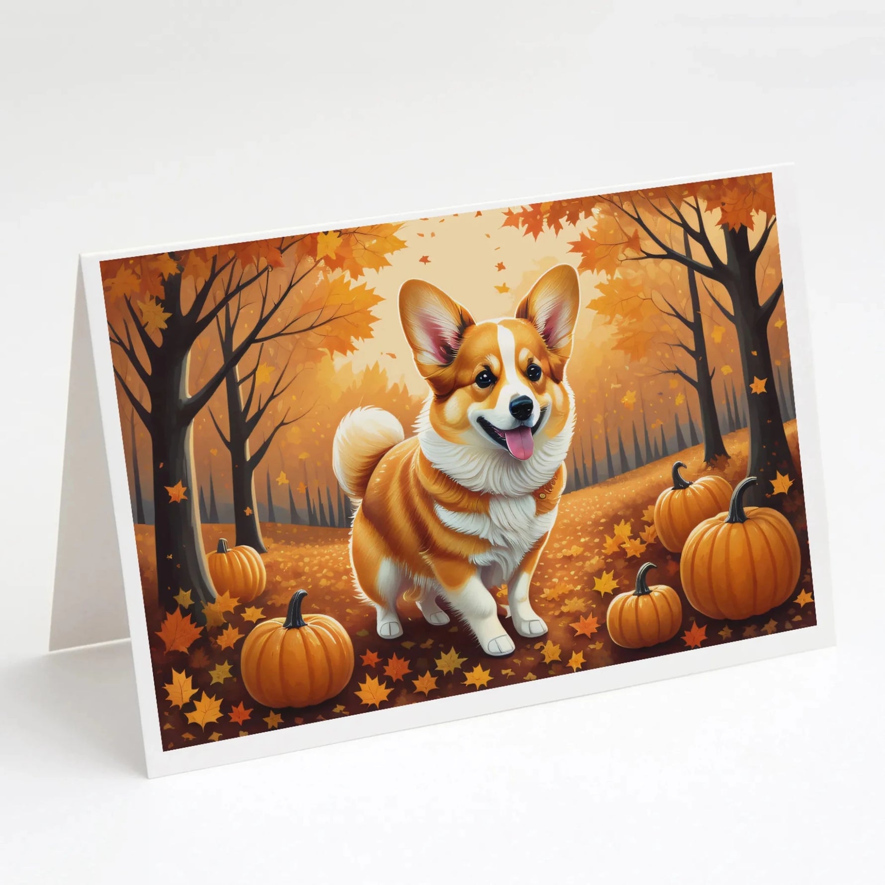 Autumn Leaves Greeting Cards - Size: 5X7 | Pack Of: 8 | Collection name: Autumn leaves-AMAZON FACTORY