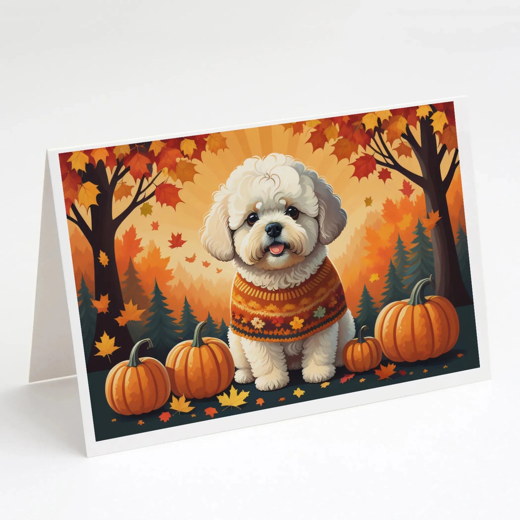 Autumn Leaves Greeting Cards - Size: 5X7 | Pack Of: 8 | Collection name: Autumn leaves-AMAZON FACTORY
