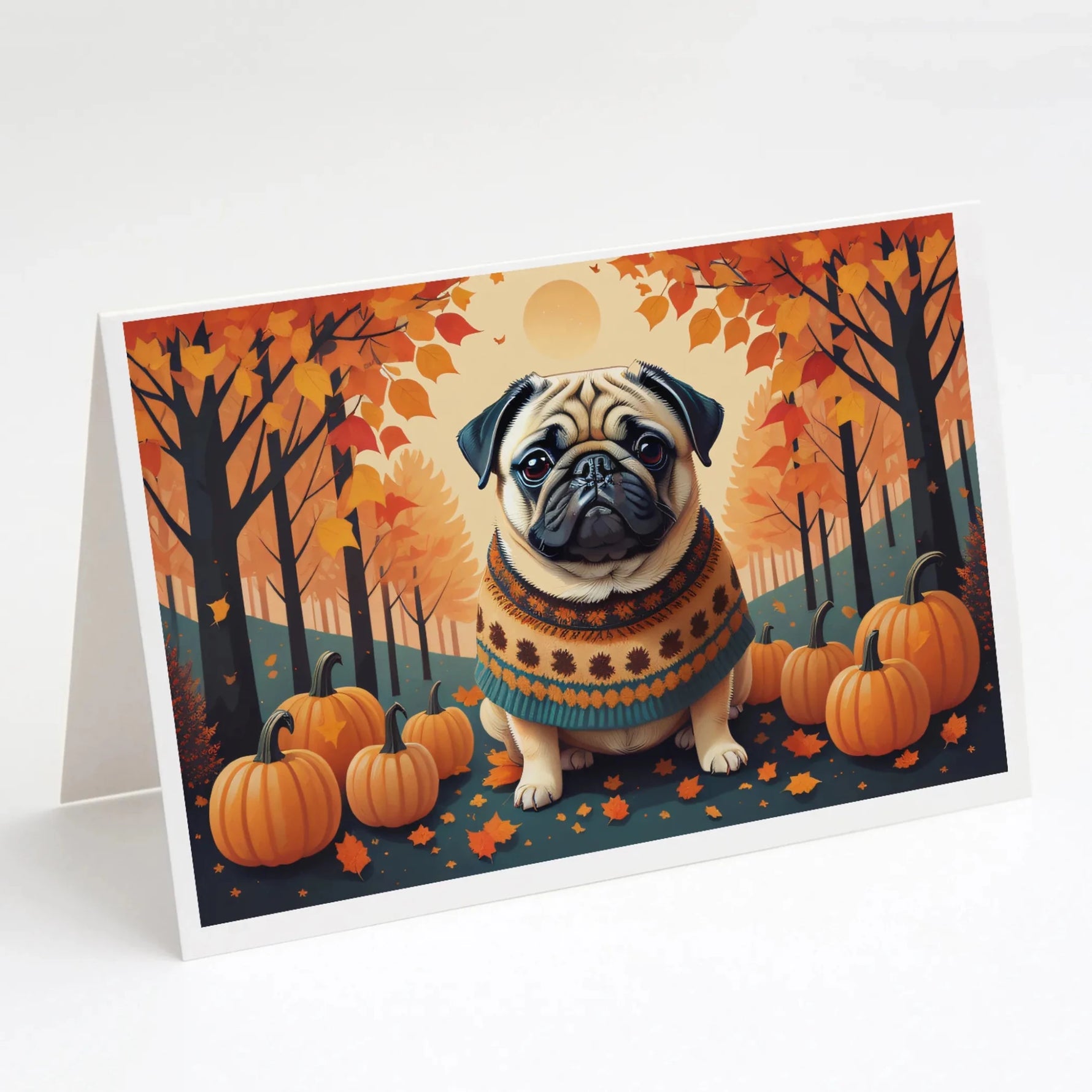 Autumn Leaves Greeting Cards - Size: 5X7 | Pack Of: 8 | Collection name: Autumn leaves-AMAZON FACTORY