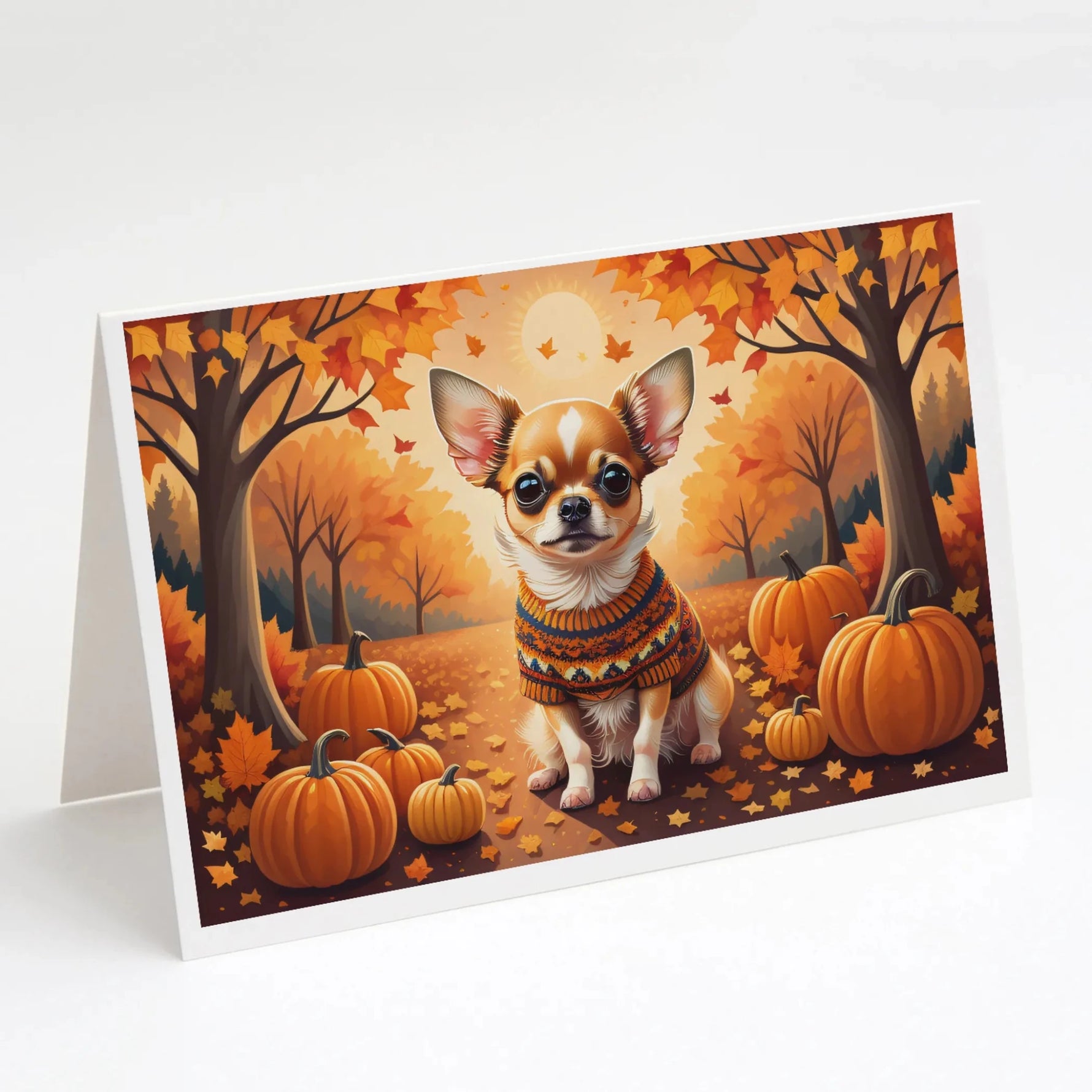 Autumn Leaves Greeting Cards - Size: 5X7 | Pack Of: 8 | Collection name: Autumn leaves-AMAZON FACTORY