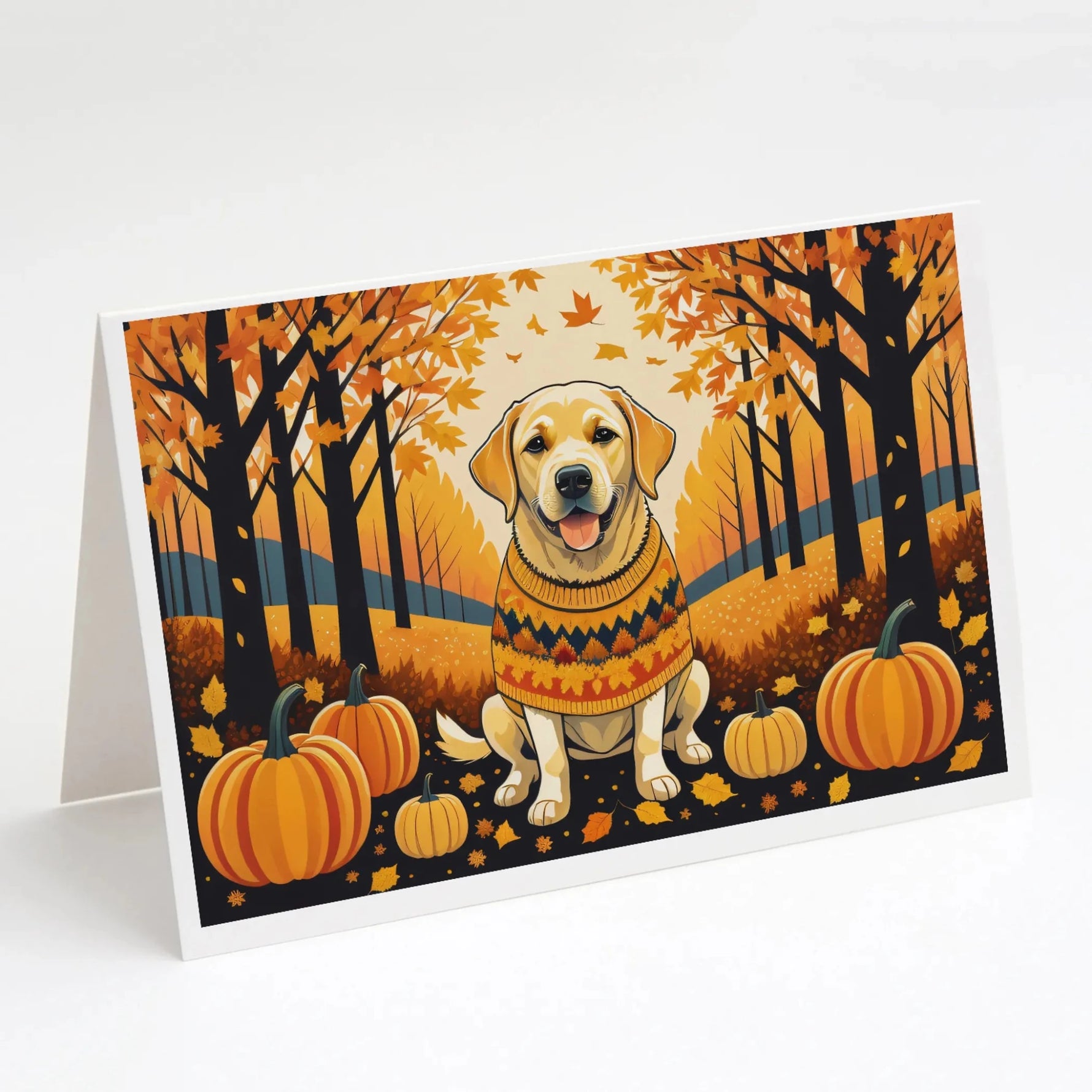 Autumn Leaves Greeting Cards - Size: 5X7 | Pack Of: 8 | Collection name: Autumn leaves-AMAZON FACTORY