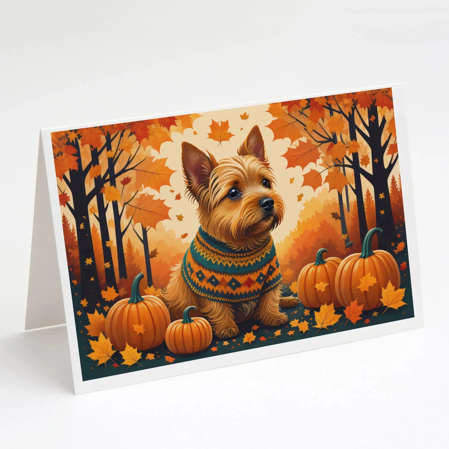 Autumn Leaves Greeting Cards - Size: 5X7 | Pack Of: 8 | Collection name: Autumn leaves-AMAZON FACTORY