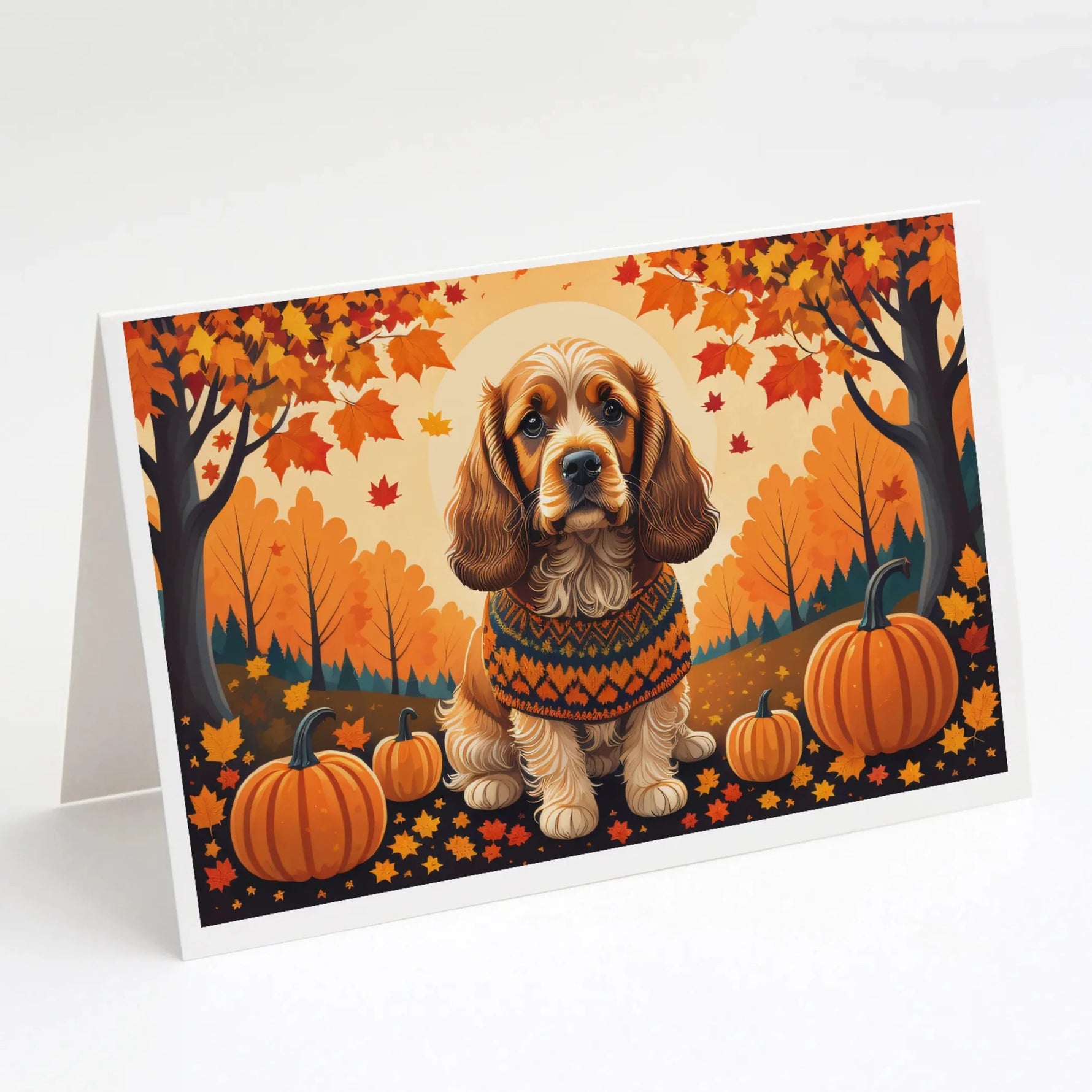 Autumn Leaves Greeting Cards - Size: 5X7 | Pack Of: 8 | Collection name: Autumn leaves-AMAZON FACTORY