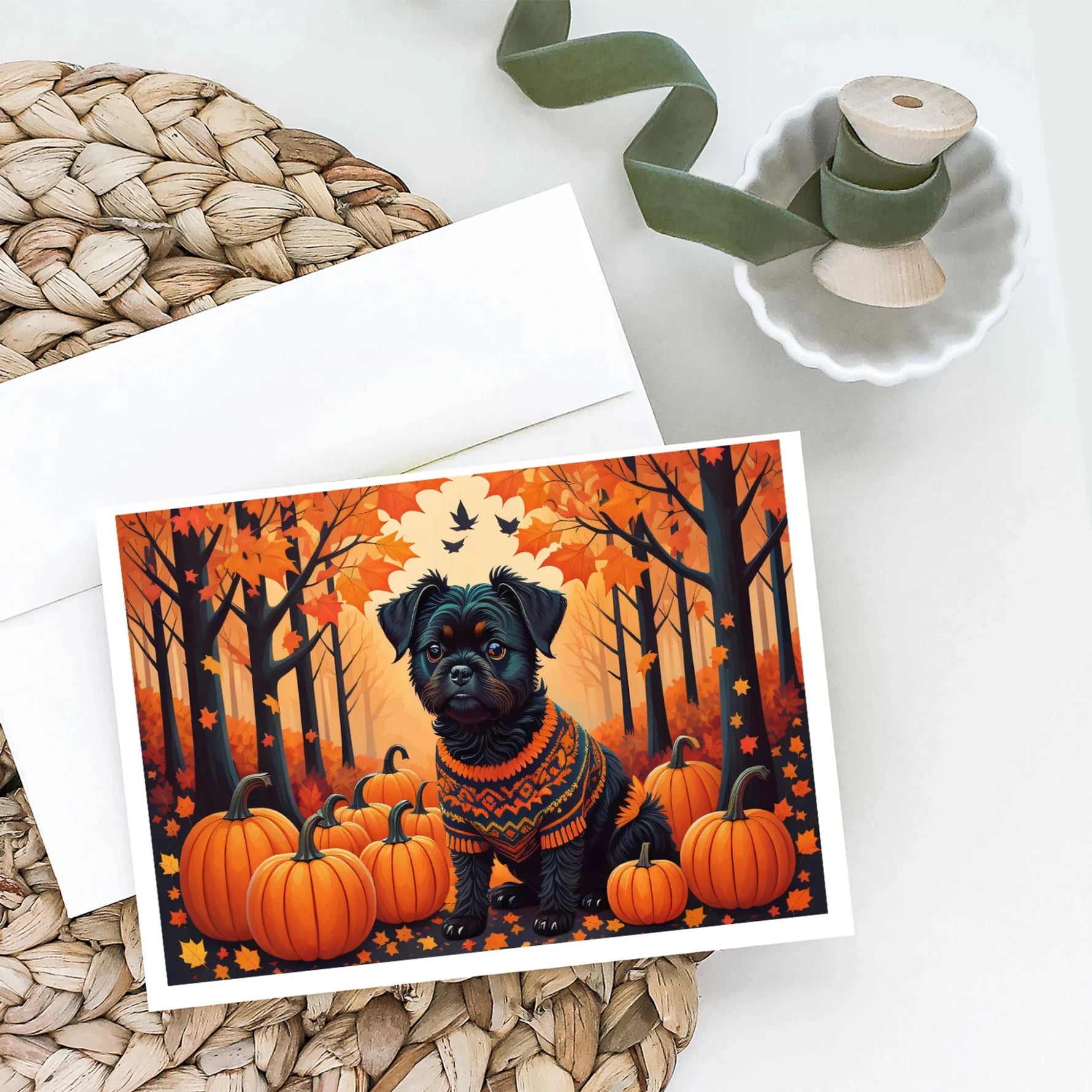 Autumn Leaves Greeting Cards - Size: 5X7 | Pack Of: 8 | Collection name: Autumn leaves-AMAZON FACTORY