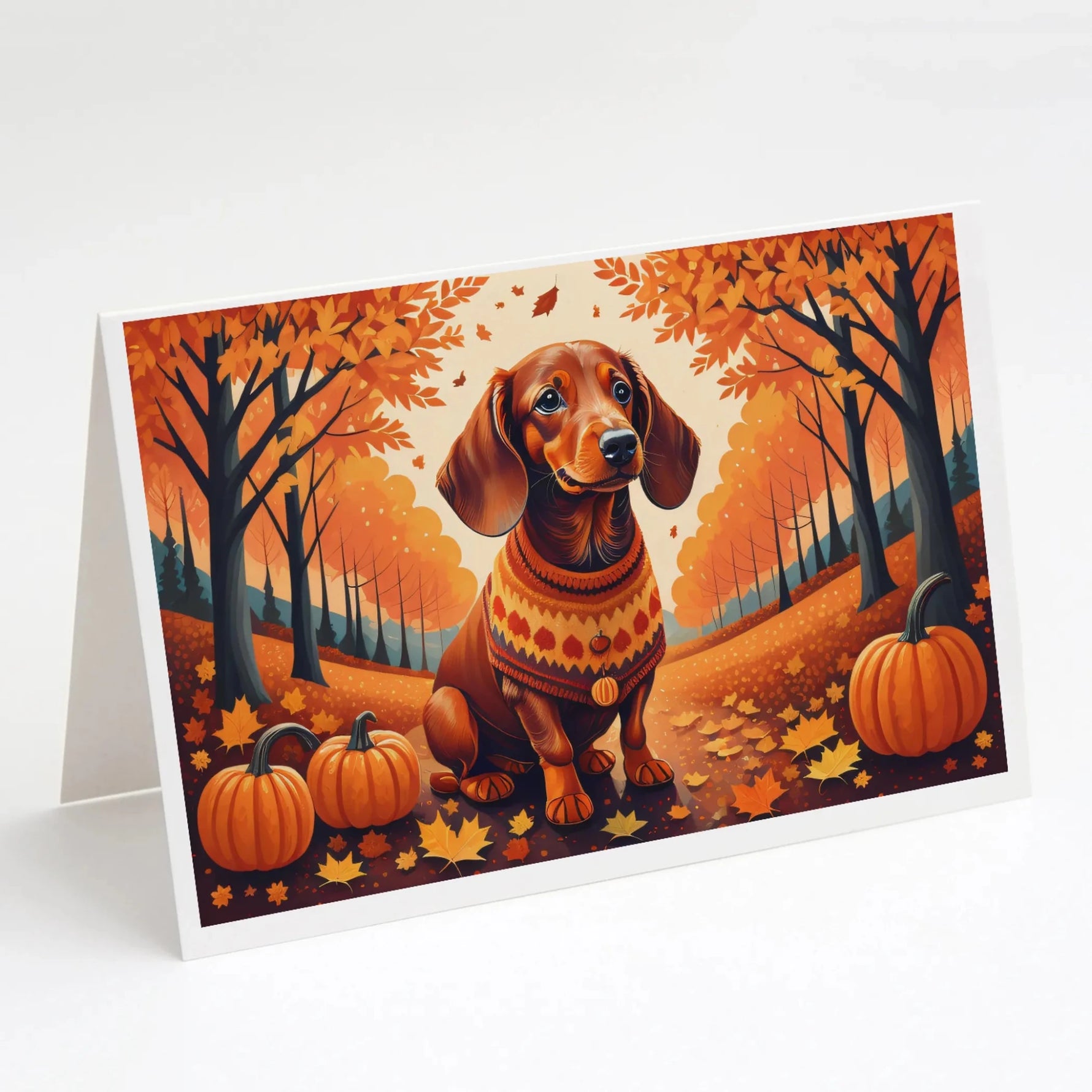 Autumn Leaves Greeting Cards - Size: 5X7 | Pack Of: 8 | Collection name: Autumn leaves-AMAZON FACTORY