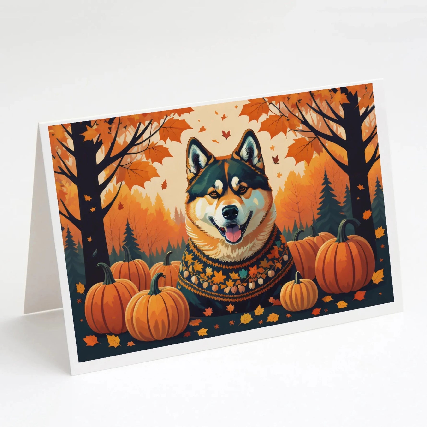 Autumn Leaves Greeting Cards - Size: 5X7 | Pack Of: 8 | Collection name: Autumn leaves-AMAZON FACTORY