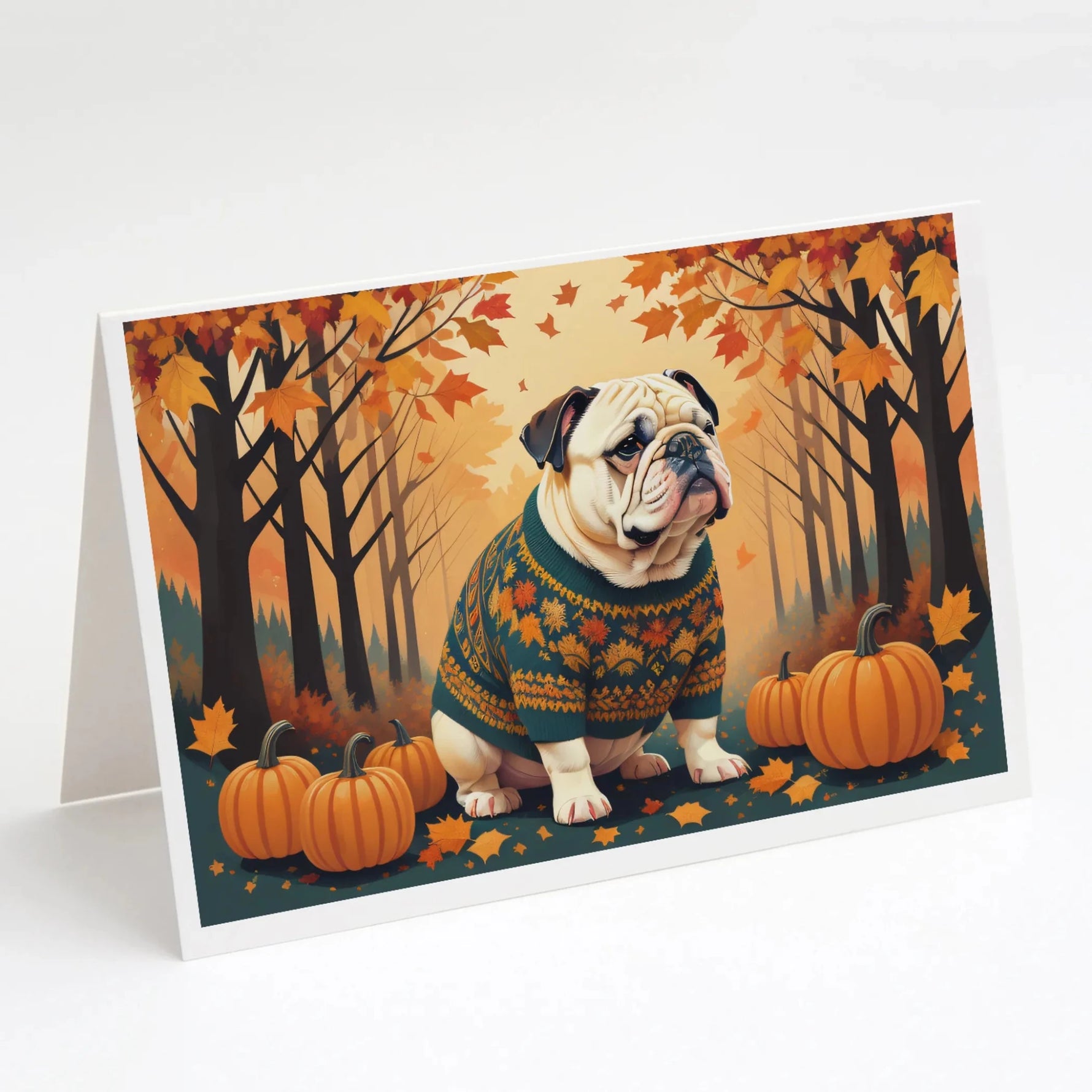 Autumn Leaves Greeting Cards - Size: 5X7 | Pack Of: 8 | Collection name: Autumn leaves-AMAZON FACTORY
