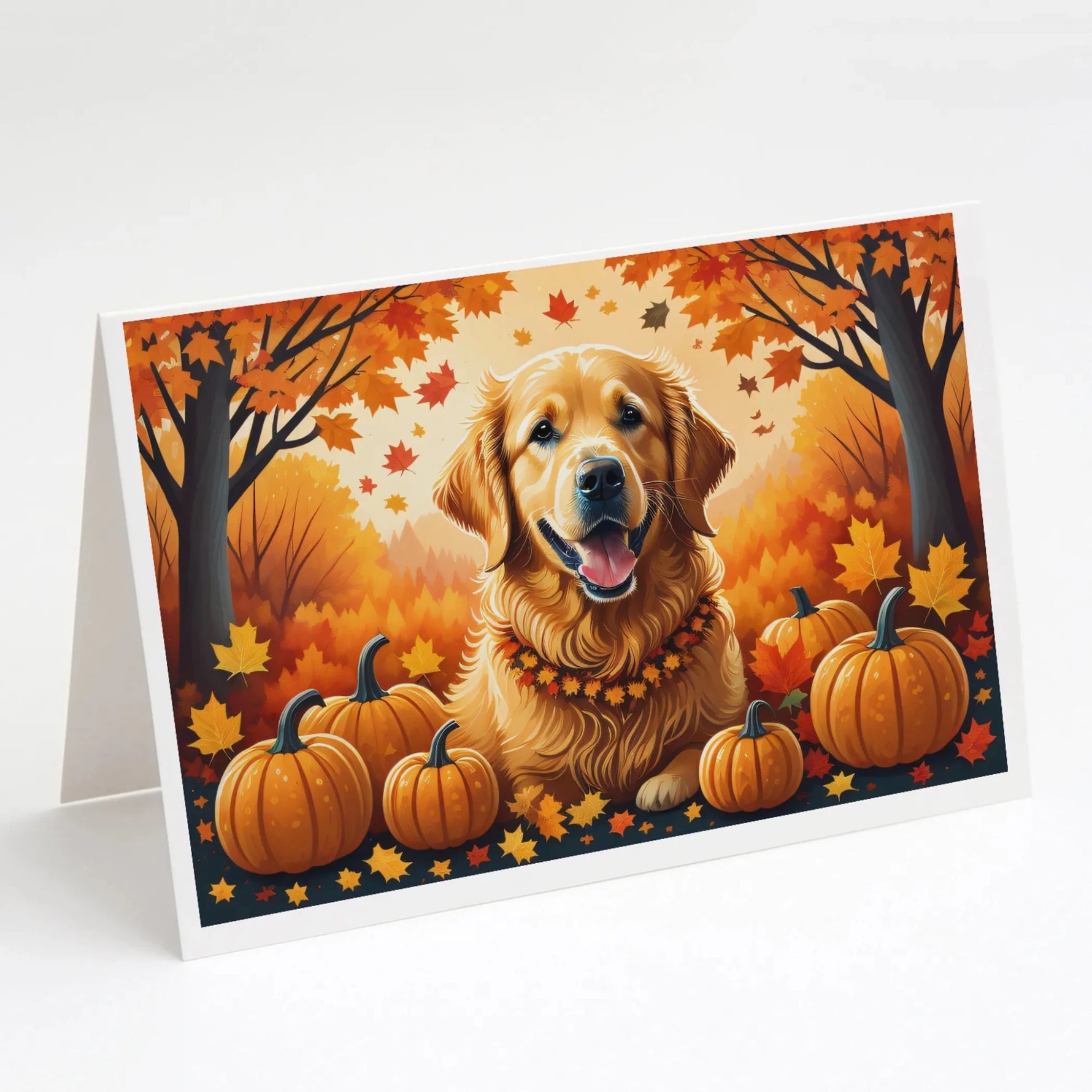 Autumn Leaves Greeting Cards - Size: 5X7 | Pack Of: 8 | Collection name: Autumn leaves-AMAZON FACTORY
