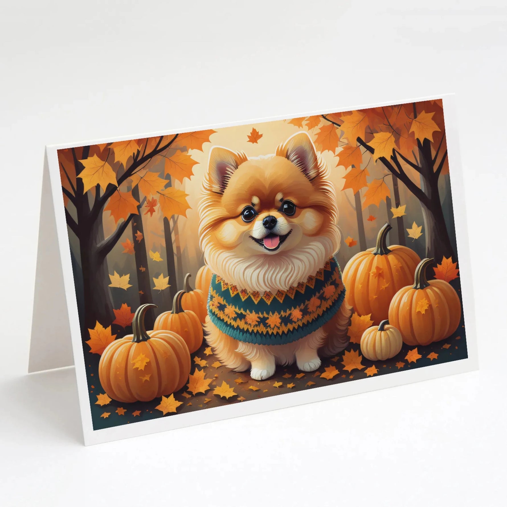 Autumn Leaves Greeting Cards - Size: 5X7 | Pack Of: 8 | Collection name: Autumn leaves-AMAZON FACTORY