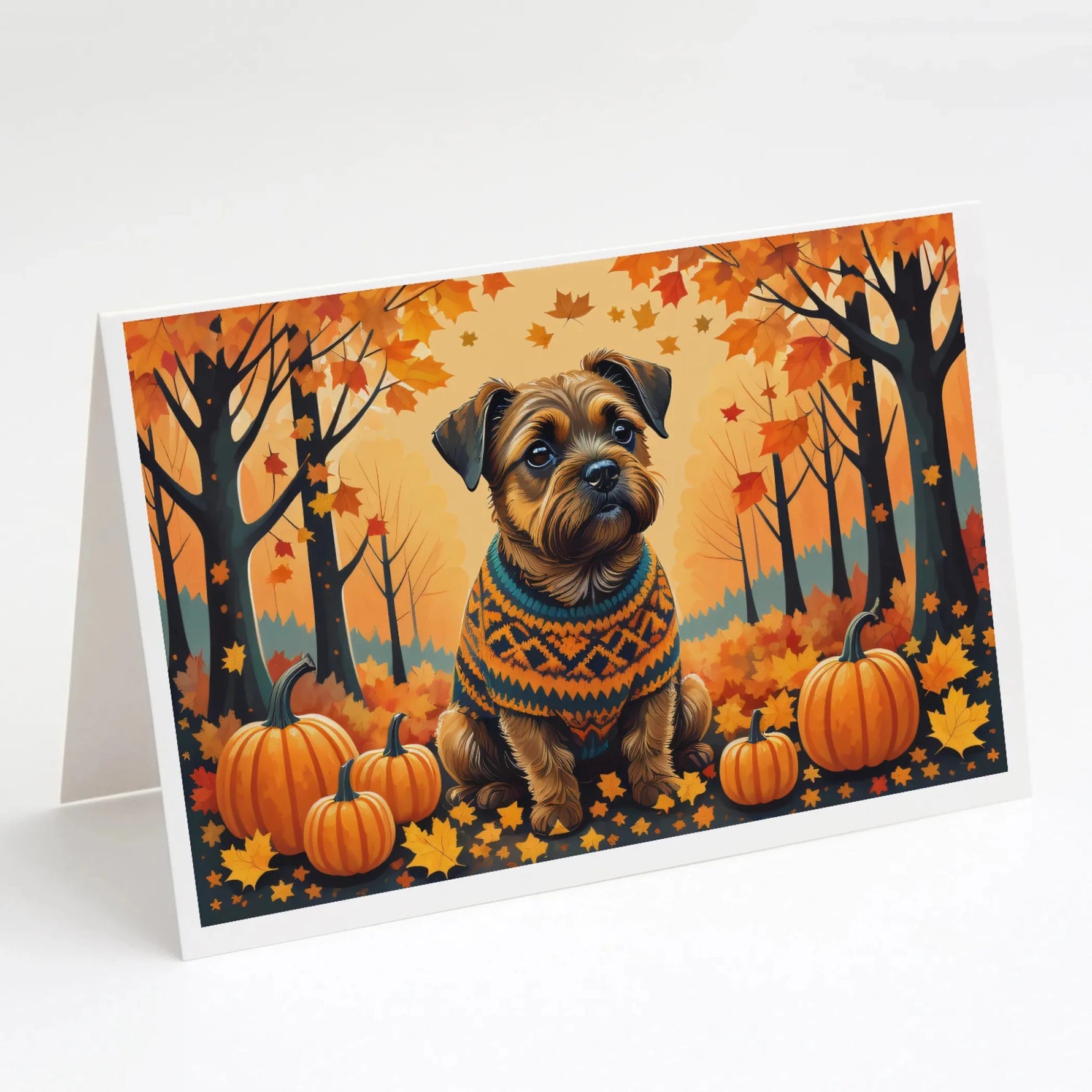 Autumn Leaves Greeting Cards - Size: 5X7 | Pack Of: 8 | Collection name: Autumn leaves-AMAZON FACTORY