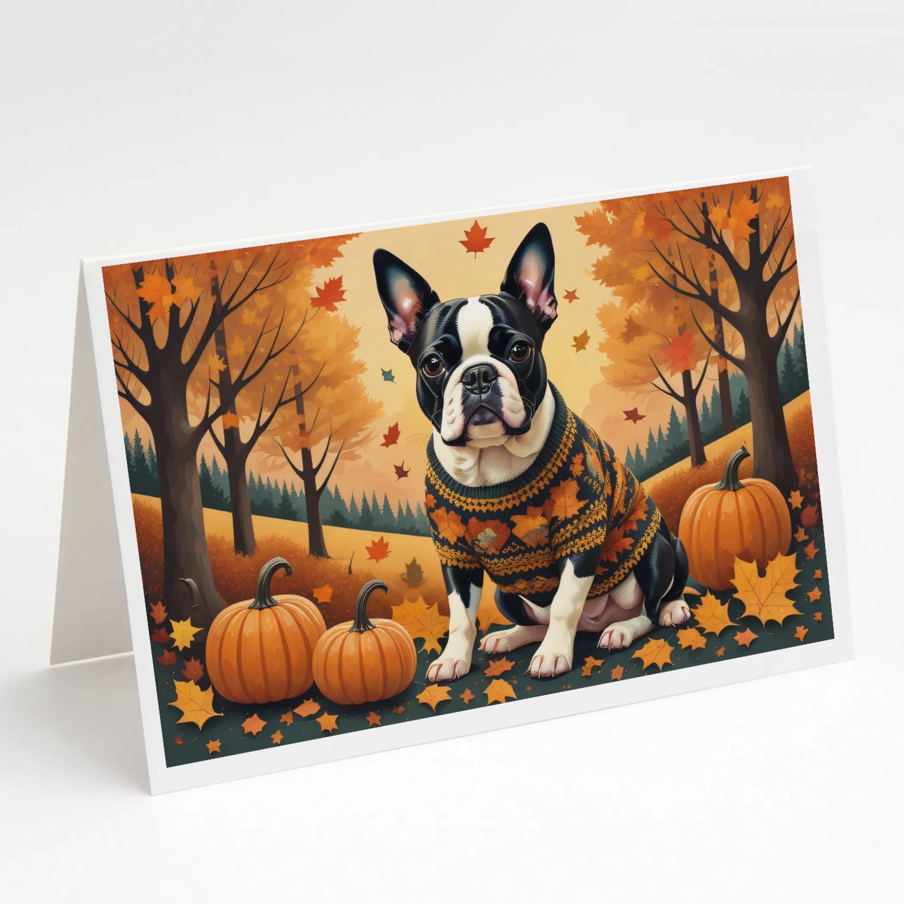Autumn Leaves Greeting Cards - Size: 5X7 | Pack Of: 8 | Collection name: Autumn leaves-AMAZON FACTORY