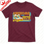 AWESOME SINCE 1976 Men Cotton TShirt Tops Made in 1976 All Original Parts Birthday 1976 Limited Edition T-Shirt Male Collar Tee-AMAZON FACTORY