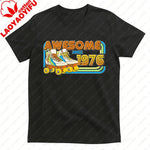 AWESOME SINCE 1976 Men Cotton TShirt Tops Made in 1976 All Original Parts Birthday 1976 Limited Edition T-Shirt Male Collar Tee-AMAZON FACTORY