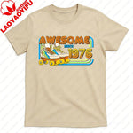 AWESOME SINCE 1976 Men Cotton TShirt Tops Made in 1976 All Original Parts Birthday 1976 Limited Edition T-Shirt Male Collar Tee-AMAZON FACTORY