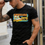 AWESOME SINCE 1976 Men Cotton TShirt Tops Made in 1976 All Original Parts Birthday 1976 Limited Edition T-Shirt Male Collar Tee-AMAZON FACTORY