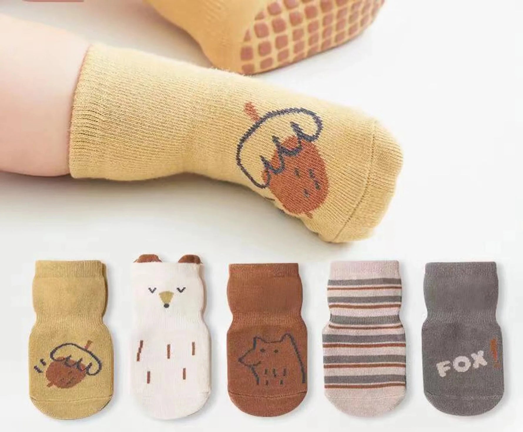 Baby Cartoon Graphic Non-Slip Floor Socks In Autumn-AMAZON FACTORY
